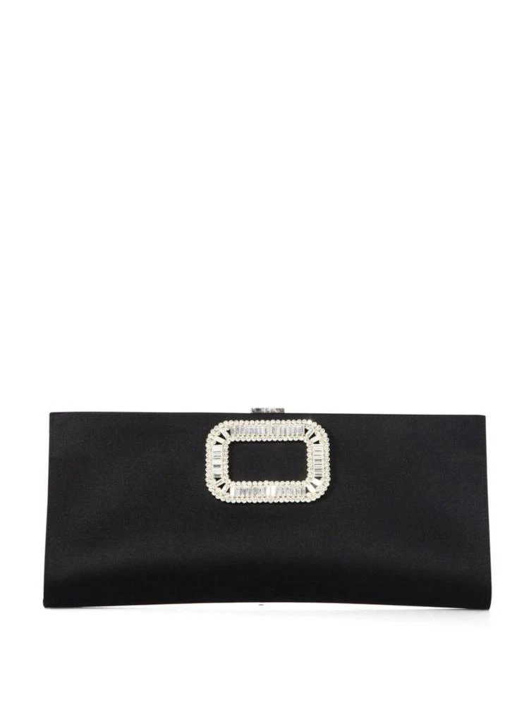 商品Roger Vivier|Pilgrim Crystal-Buckle Satin Pochette,价格¥12566,第1张图片