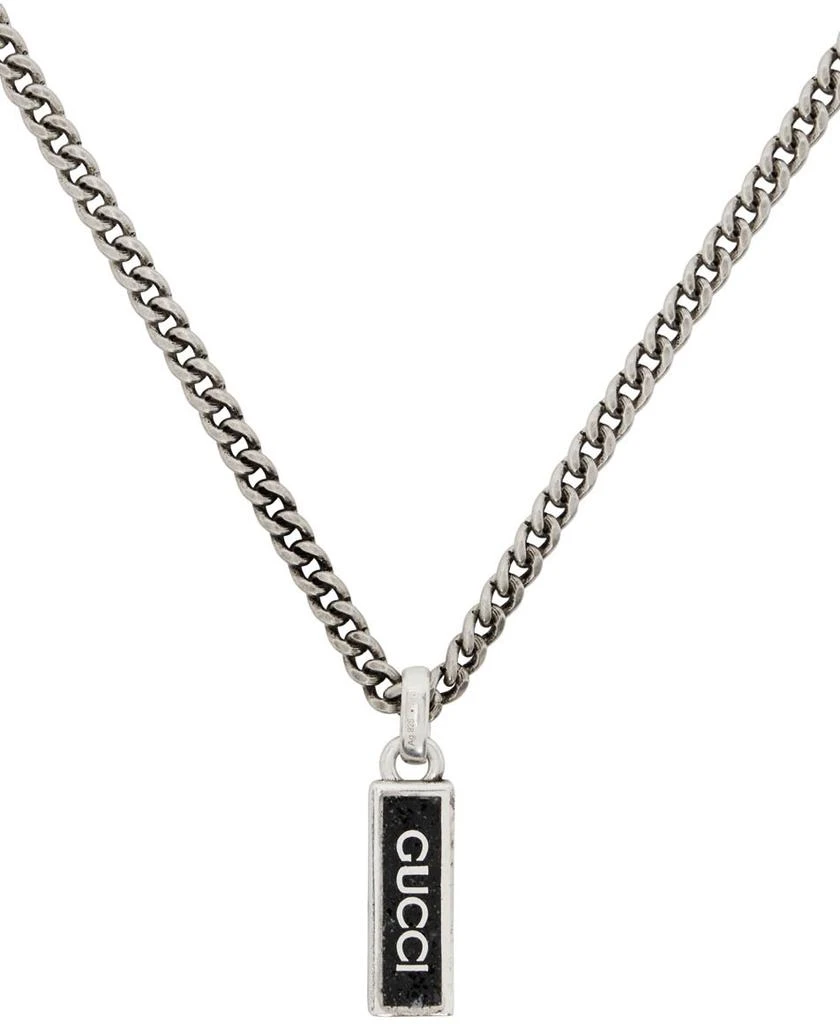 商品Gucci|Silver Enamel Pendant Necklace,价格¥4751,第2张图片详细描述