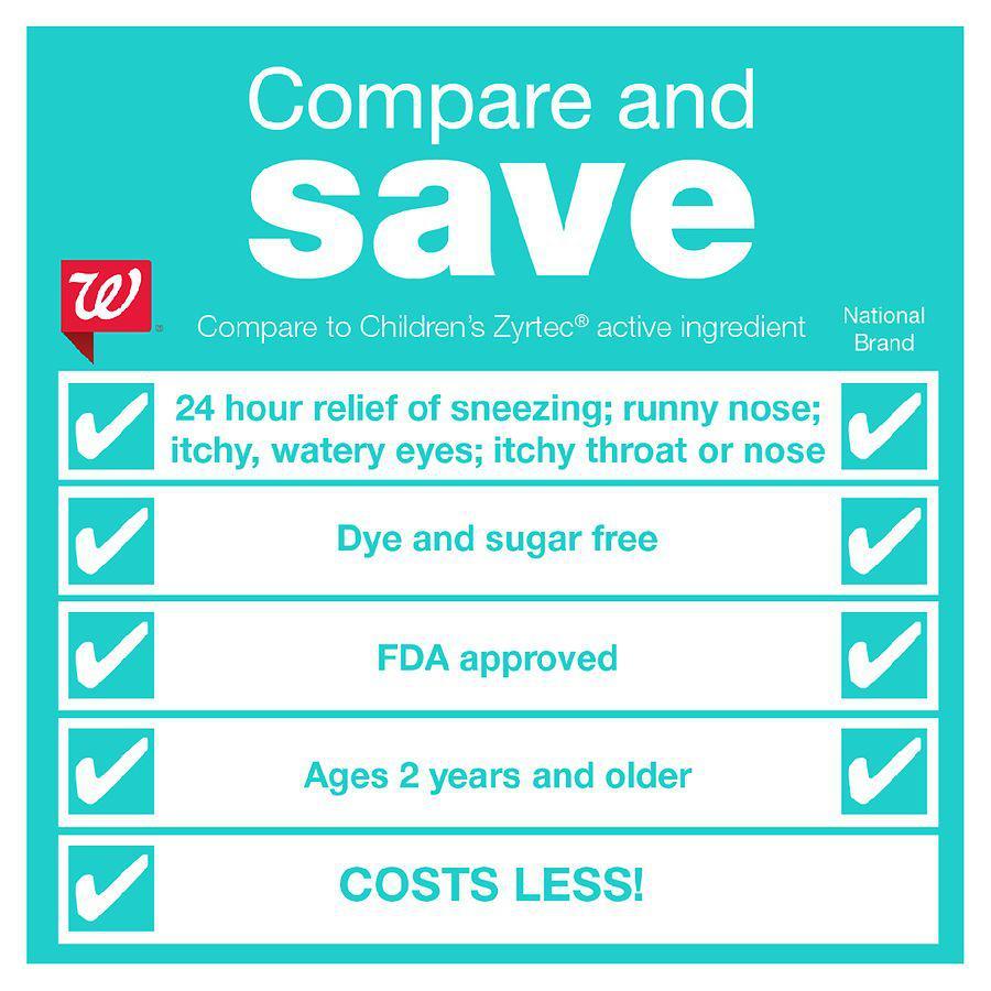 商品Walgreens|Wal-Zyr Children's Allergy Relief Bubblegum,价格¥105,第6张图片详细描述