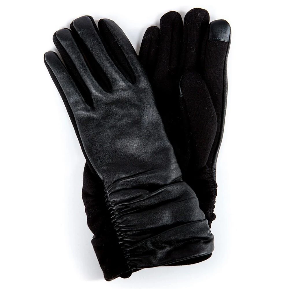 商品MARCUS ADLER|Women's Rouched Genuine Leather and Jersey Touchscreen Gloves,价格¥583,第1张图片