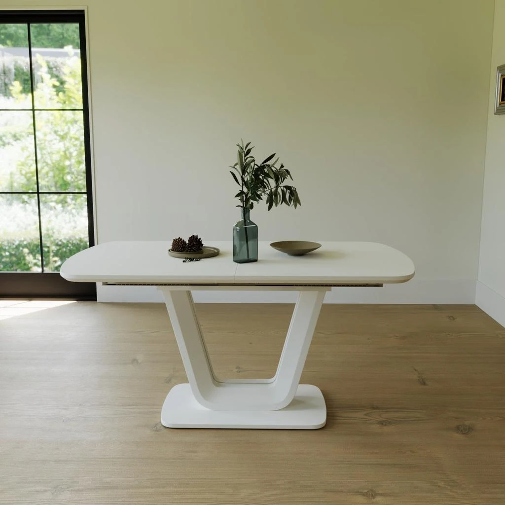 商品Streamdale Furniture|Streamdale Expandable Grey/White Dining Table, U-Legs, Home/Office,价格¥7571,第4张图片详细描述