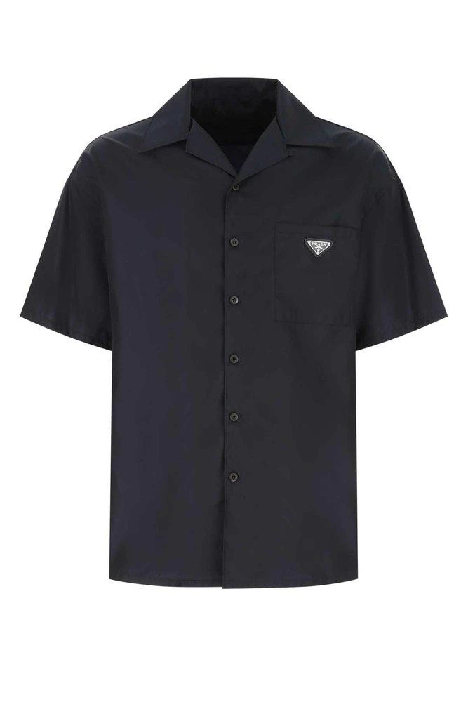 商品Prada|Prada Logo Plaque Buttoned-Up Shirt,价格¥5577,第1张图片