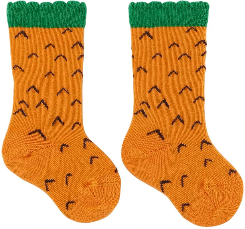 商品Mini Rodini|Kids Orange Pineapple Socks,价格¥79,第1张图片