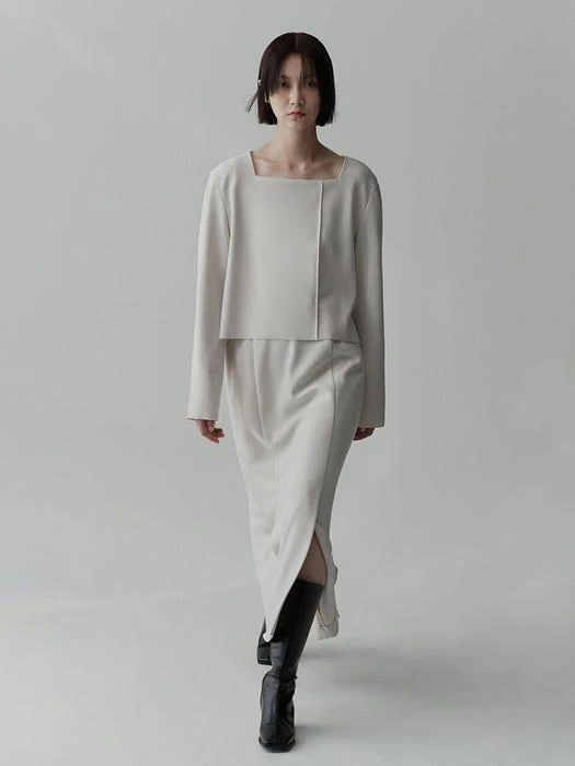 商品RE RHEE|Square Neck Crepe Top,价格¥673,第1张图片