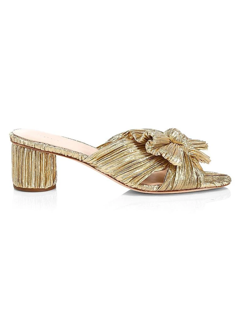 商品Loeffler Randall|Emilia Pleated Knot Mules,价格¥2604,第1张图片