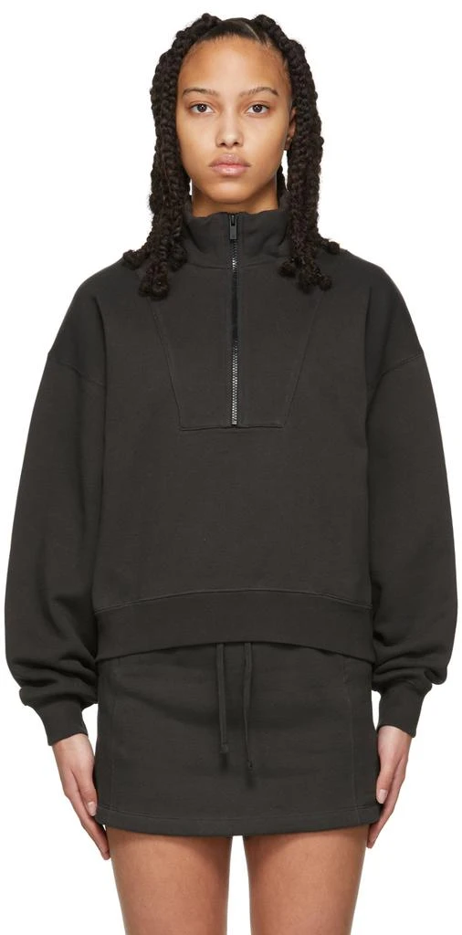 商品Essentials|Black 1/2 Zip Pullover Sweatshirt,价格¥406,第1张图片