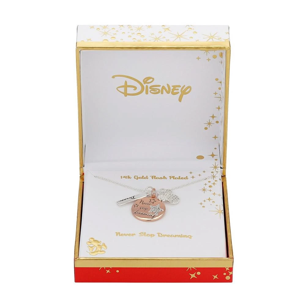 商品Disney|Cubic Zirconia Mickey Mouse Charm Necklace (0.01 ct. t.w.) in 14K Gold Flash Plated Set 3 Piece,价格¥191,第2张图片详细描述