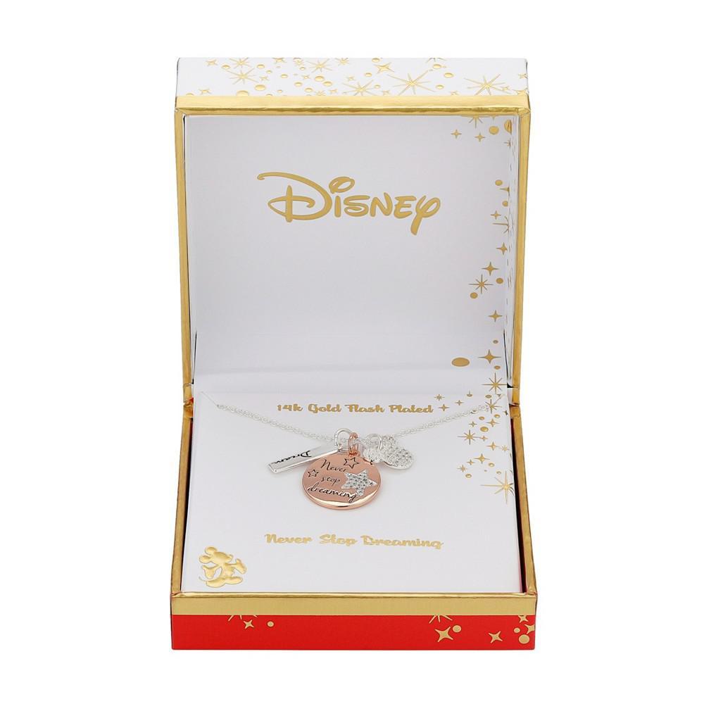 商品Disney|Cubic Zirconia Mickey Mouse Charm Necklace (0.01 ct. t.w.) in 14K Gold Flash Plated Set 3 Piece,价格¥133,第4张图片详细描述