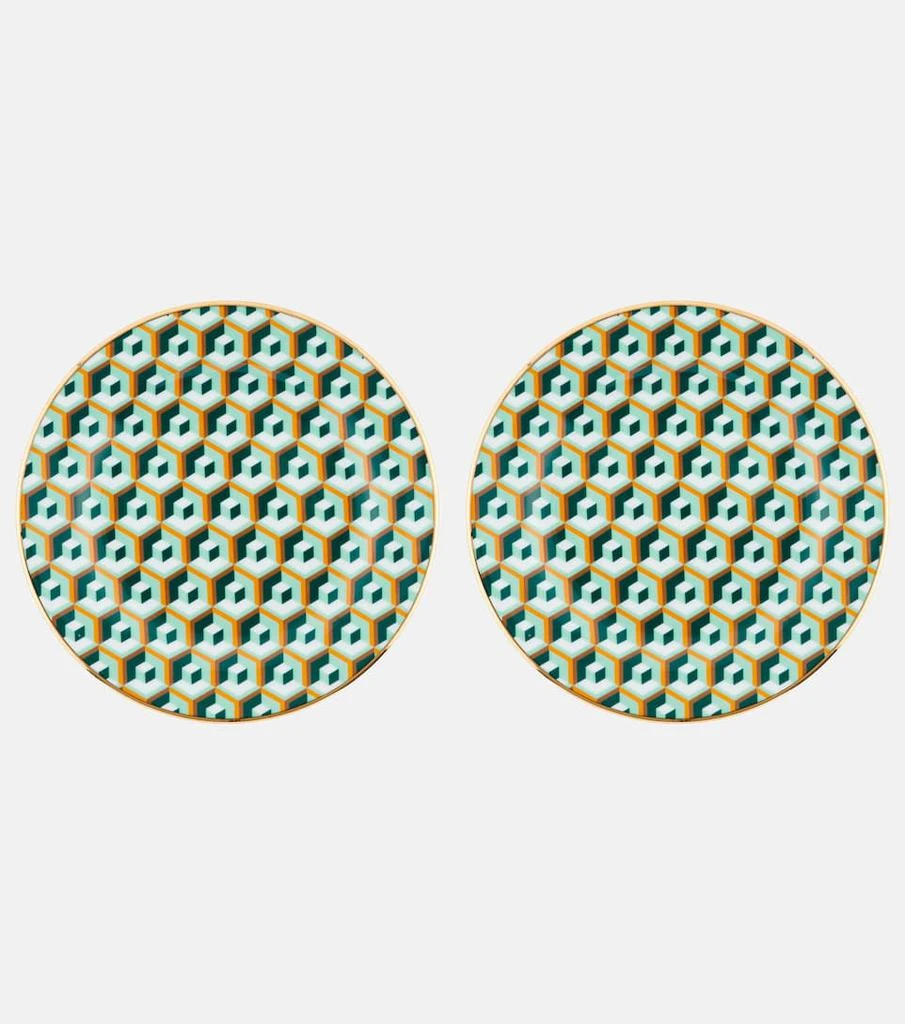 商品LA DOUBLE J|Cubi Verde set of 2 dessert plates,价格¥941,第1张图片