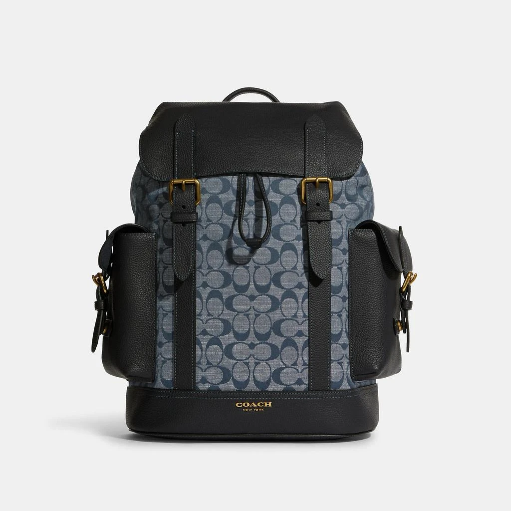 商品Coach|Coach Outlet Hudson Backpack In Signature Chambray,价格¥2438,第1张图片