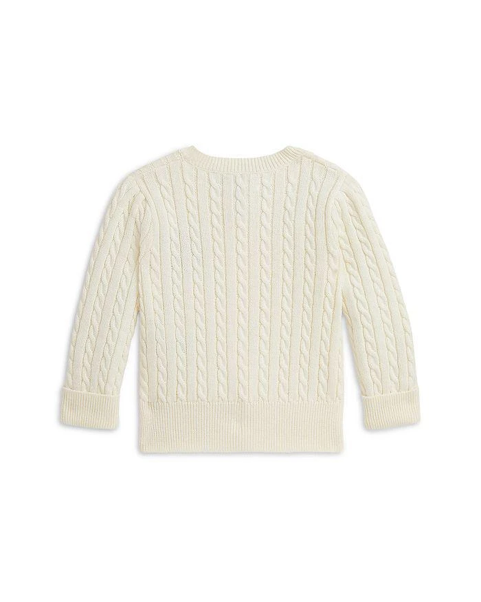 商品Ralph Lauren|Polo Girls' Polo Bear Min Cable Cotton Cardigan - Baby,价格¥436,第2张图片详细描述