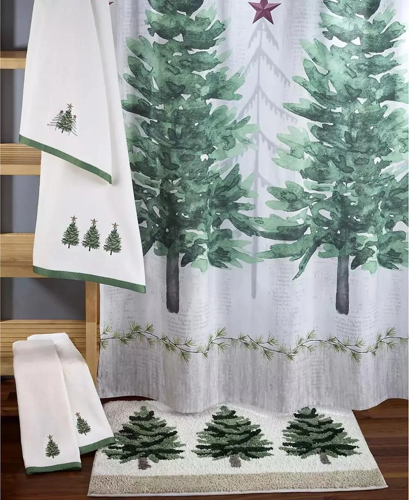 商品Avanti|Trees with Gold Star Holiday Shower Curtain, 72" x 72",价格¥263,第2张图片详细描述