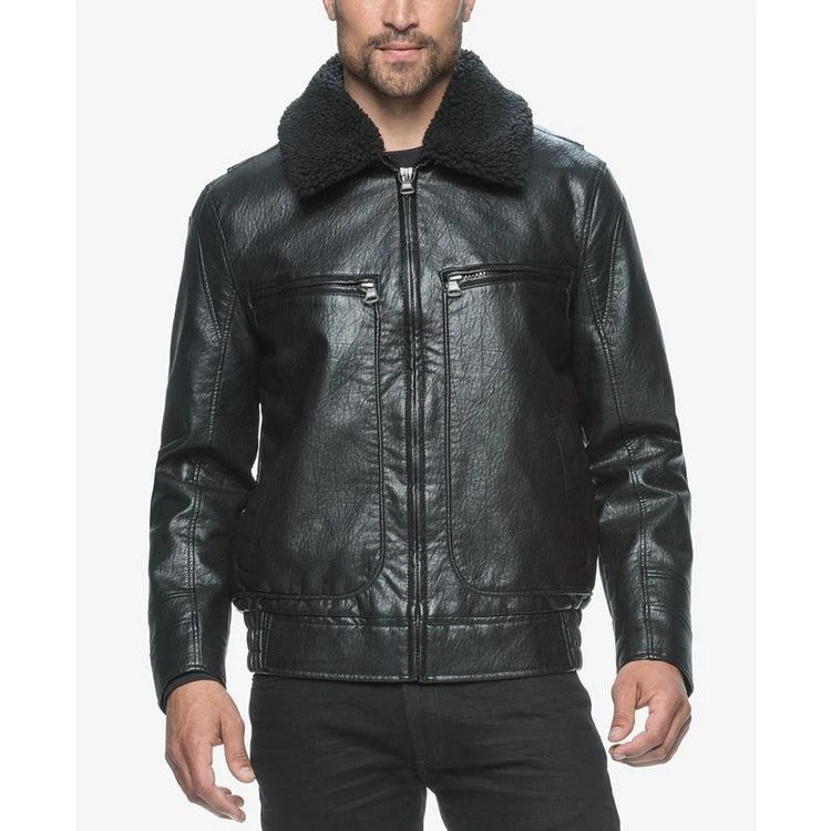 商品Marc New York by Andrew Marc|Men's Amherst Faux-Leather Aviator Jacket,价格¥972,第1张图片