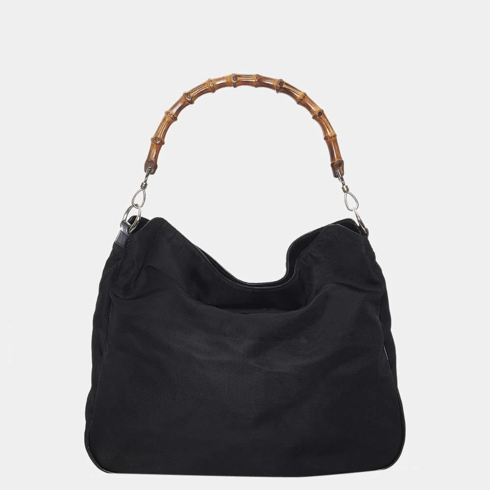 商品[二手商品] Gucci|Gucci Black Bamboo Nylon Satchel,价格¥3199,第3张图片详细描述