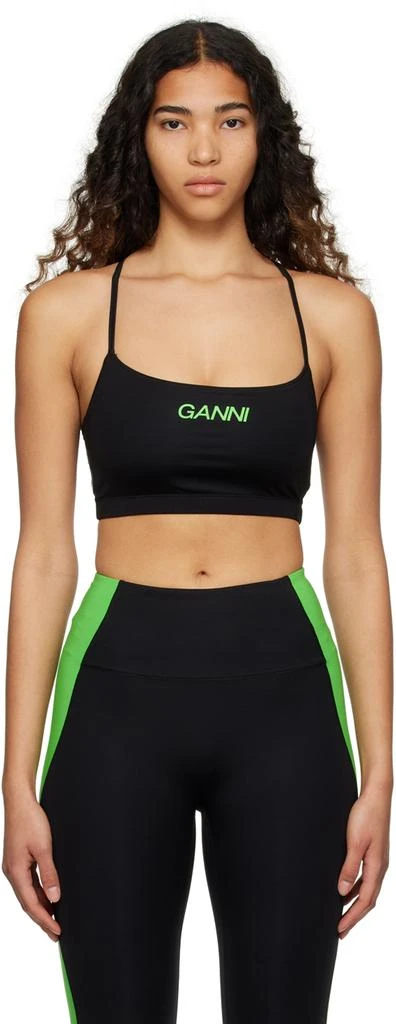 商品Ganni|黑色 Active Strap 运动上装,价格¥380,第1张图片