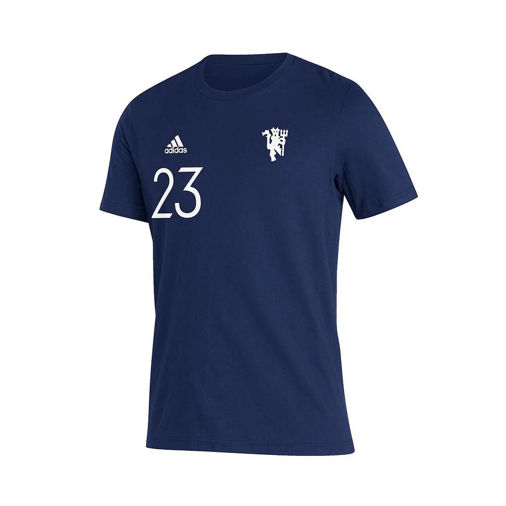 商品Adidas|Men's Luke Shaw Navy Manchester United Name and Number Amplifier T-shirt,价格¥188,第3张图片详细描述