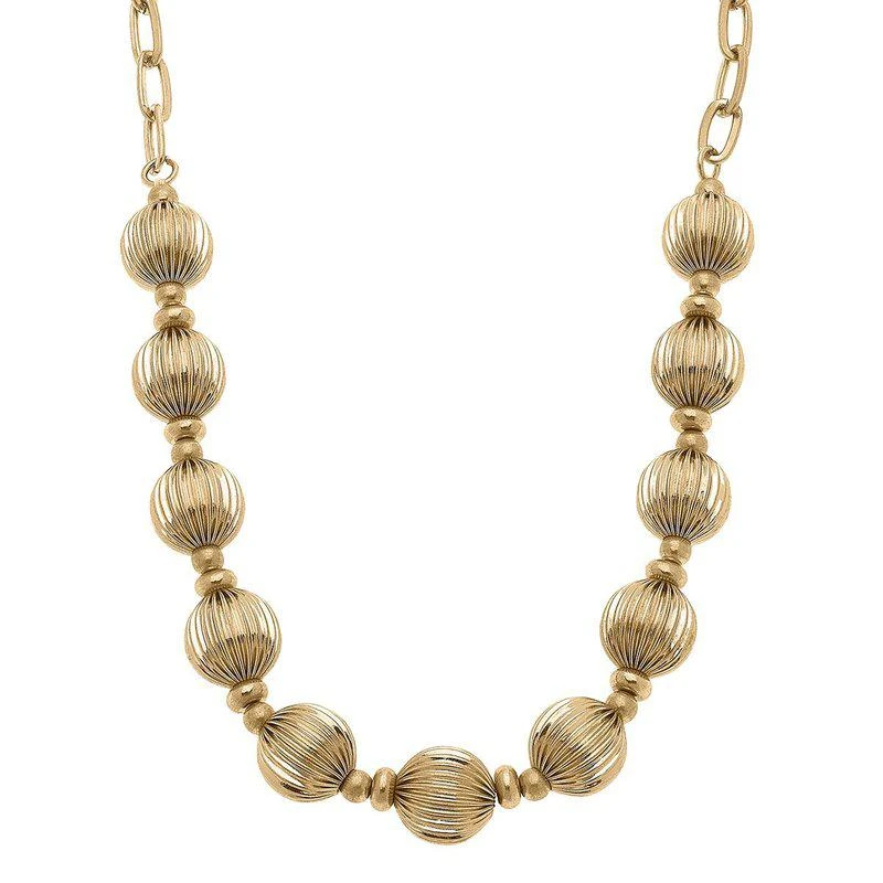 商品Canvas Style|Jade Ribbed Metal Chain Link Necklace,价格¥227,第1张图片