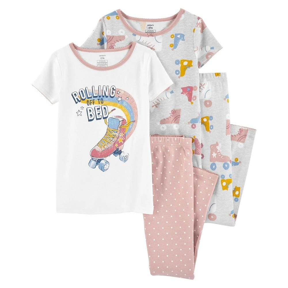 商品Carter's|Big Girls Roller Skate 100% Snug Fit Cotton Pajamas, 4 Piece Set,价格¥231,第1张图片