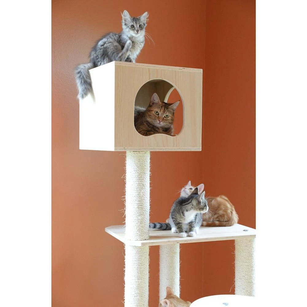 商品Macy's|69" Real Wood Premium Scots Pine, 5-Level Cat Tree With Perch & Condo,价格¥2448,第5张图片详细描述