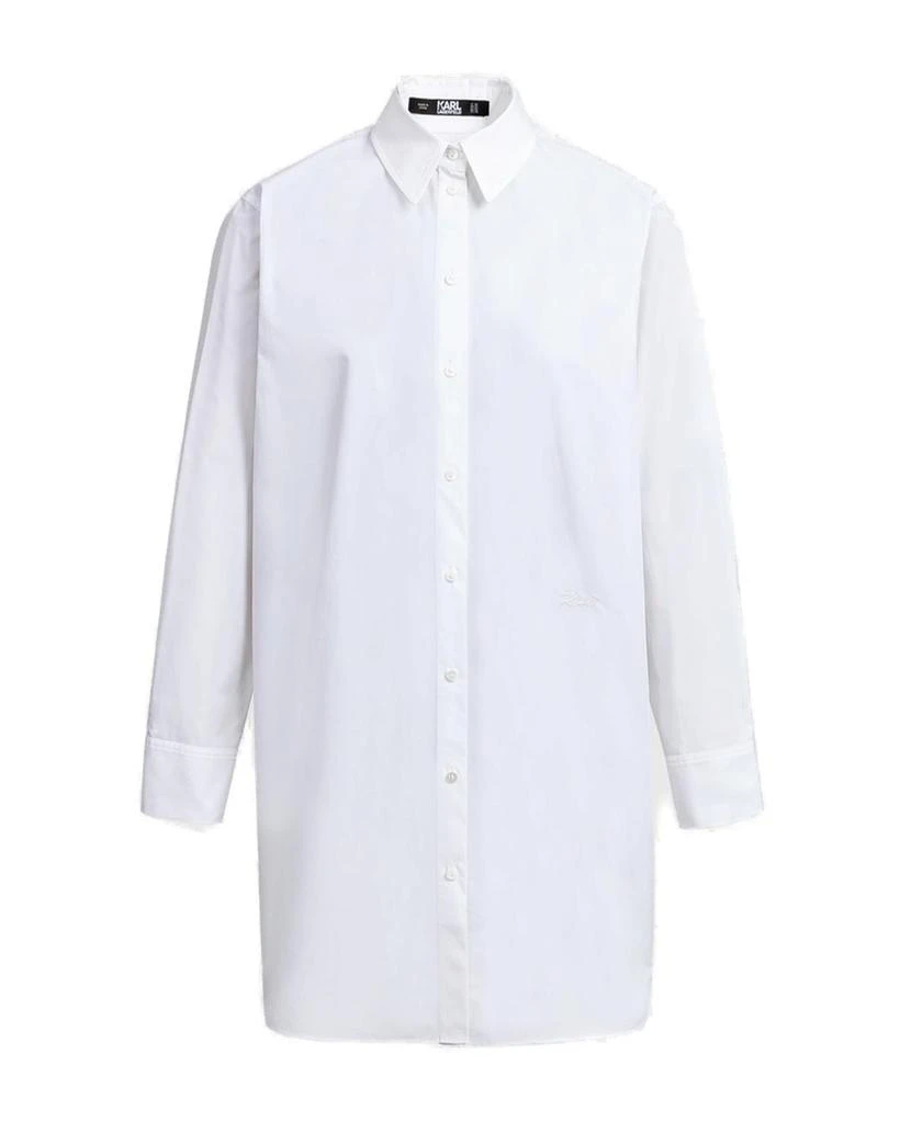 商品Karl Lagerfeld Paris|Karl Lagerfeld Logo Printed Buttoned Tunic Shirt,价格¥1260,第1张图片