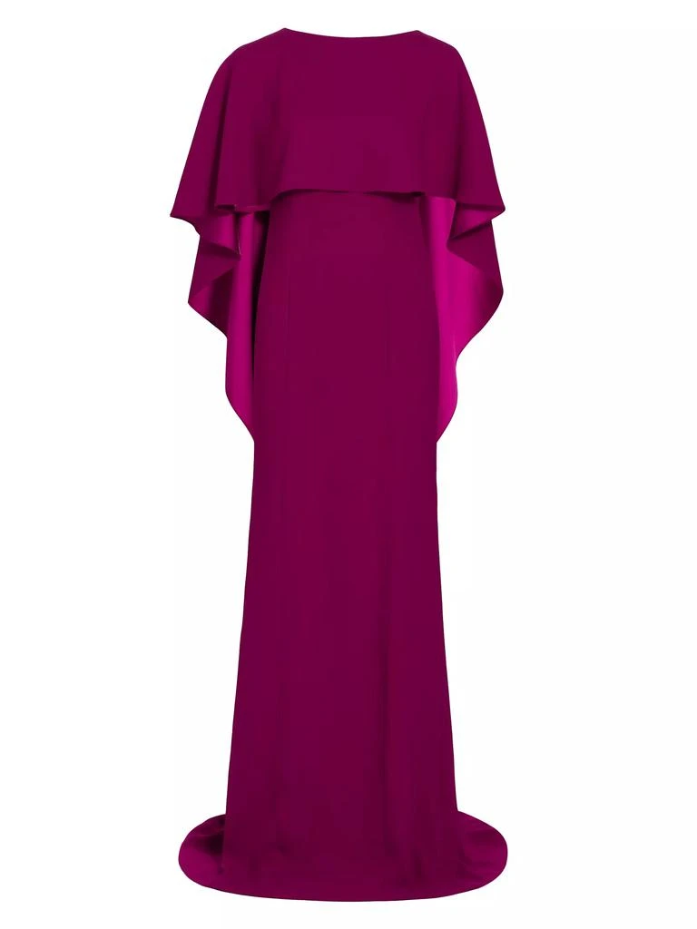 商品Teri Jon|Crepe-Satin Cape Gown,价格¥5624,第1张图片