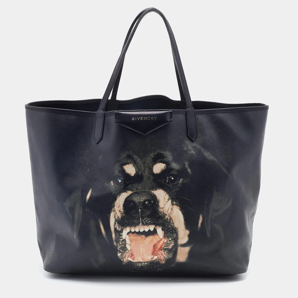 商品[二手商品] Givenchy|Givenchy Black Coated Canvas and Leather Rottweiler Large Antigona Tote,价格¥6012,第1张图片