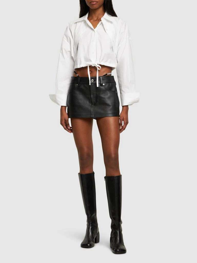 商品Alexander Wang|Leather Mini Skort W/ Buckle Belt,价格¥7464,第1张图片