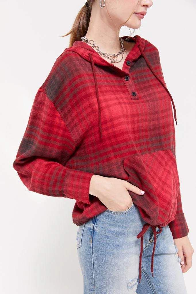 商品Urban Outfitters|UO Alex Popover Hooded Flannel Shirt,价格¥76,第5张图片详细描述