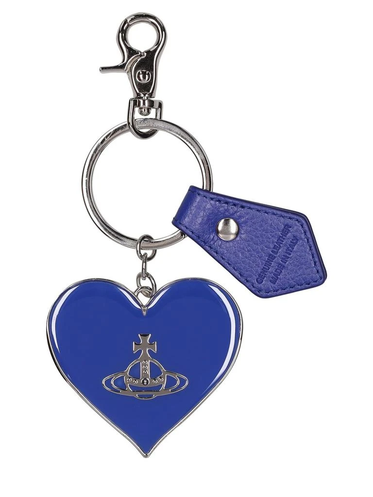 商品Vivienne Westwood|Grain Leather Mirror Heart Key Holder,价格¥700,第1张图片