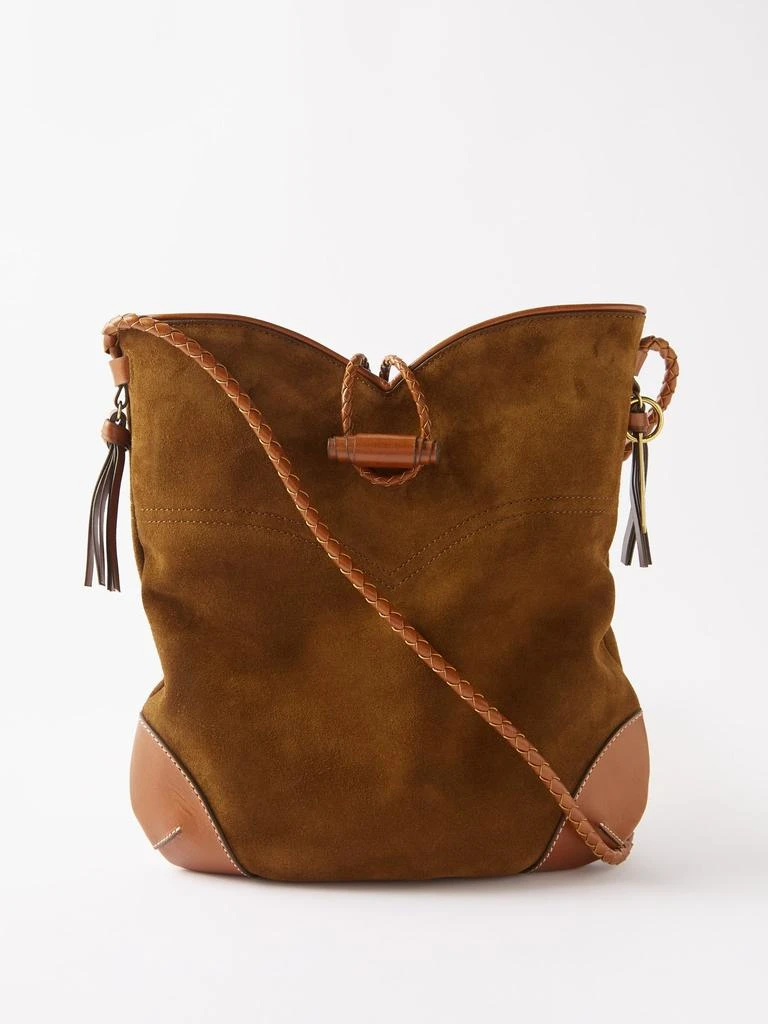 商品Isabel Marant|Tyag medium leather-trim suede shoulder bag,价格¥5052,第1张图片