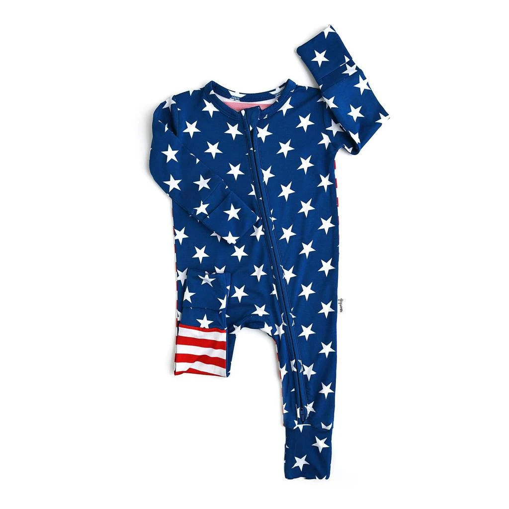 商品Gigi And Max|Baby's Bamboo Pajama USA 4th of July Zip Onesie,价格¥276,第5张图片详细描述