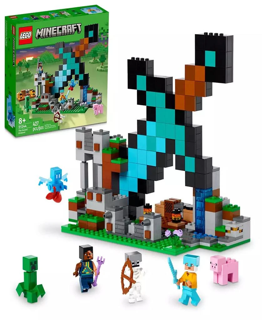 商品LEGO|Minecraft The Sword Outpost 21244 Toy Building Set with Sentinel Soldier, Guardian Warrior, Allay, Skeleton, Creeper and Pig Figures,价格¥335,第1张图片