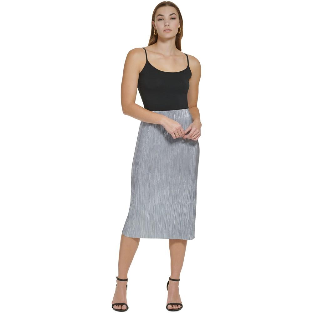 Women's Pleated Metallic Midi Skirt商品第5张图片规格展示