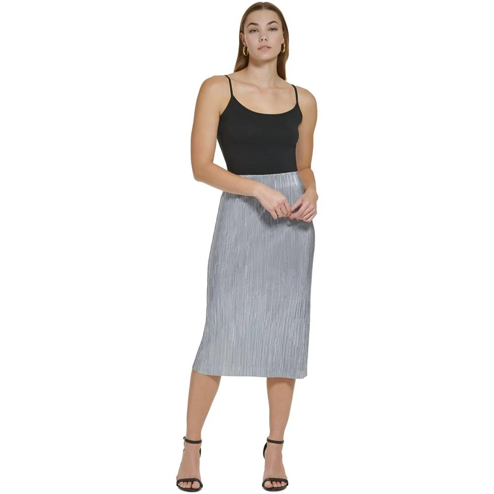 商品Calvin Klein|Women's Pleated Metallic Midi Skirt,价格¥205,第5张图片详细描述