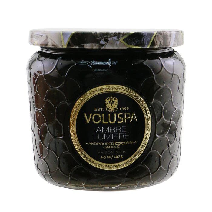 商品Voluspa|Voluspa 黑色家居系列 小浮雕香薰蜡烛 - 琥珀卢米埃 127g/4.5oz,价格¥127,第1张图片