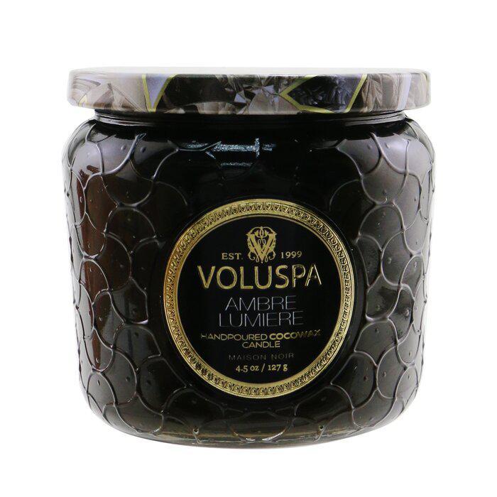 商品Voluspa|Voluspa 黑色家居系列 小浮雕香薰蜡烛 - 琥珀卢米埃 127g/4.5oz,价格¥165,第1张图片