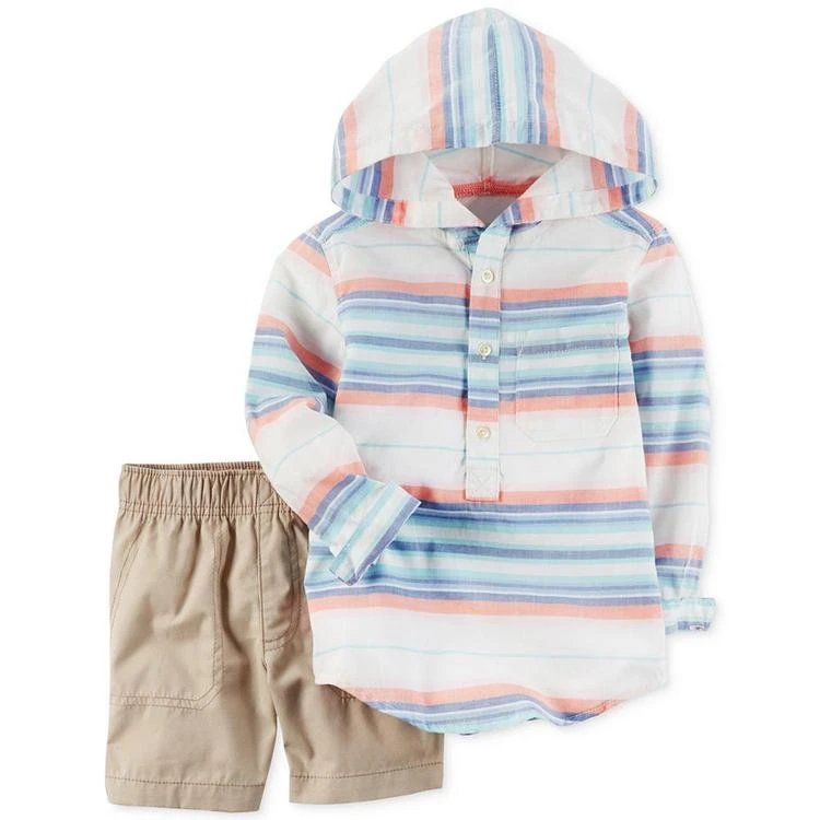 商品Carter's|2-Pc. Cotton Hooded Shirt & Shorts Set, Toddler & Little Boys (2T-4T),价格¥98,第2张图片详细描述