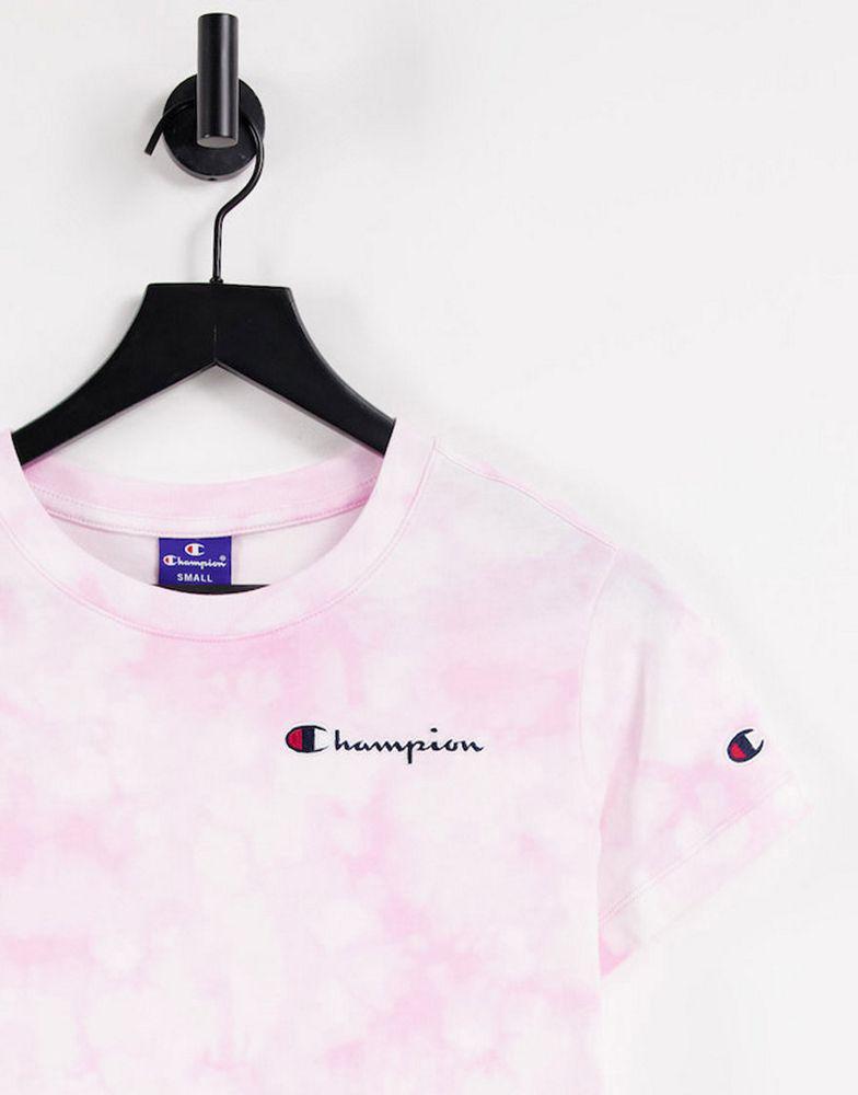 Champion tie dye t-shirt in pink商品第4张图片规格展示
