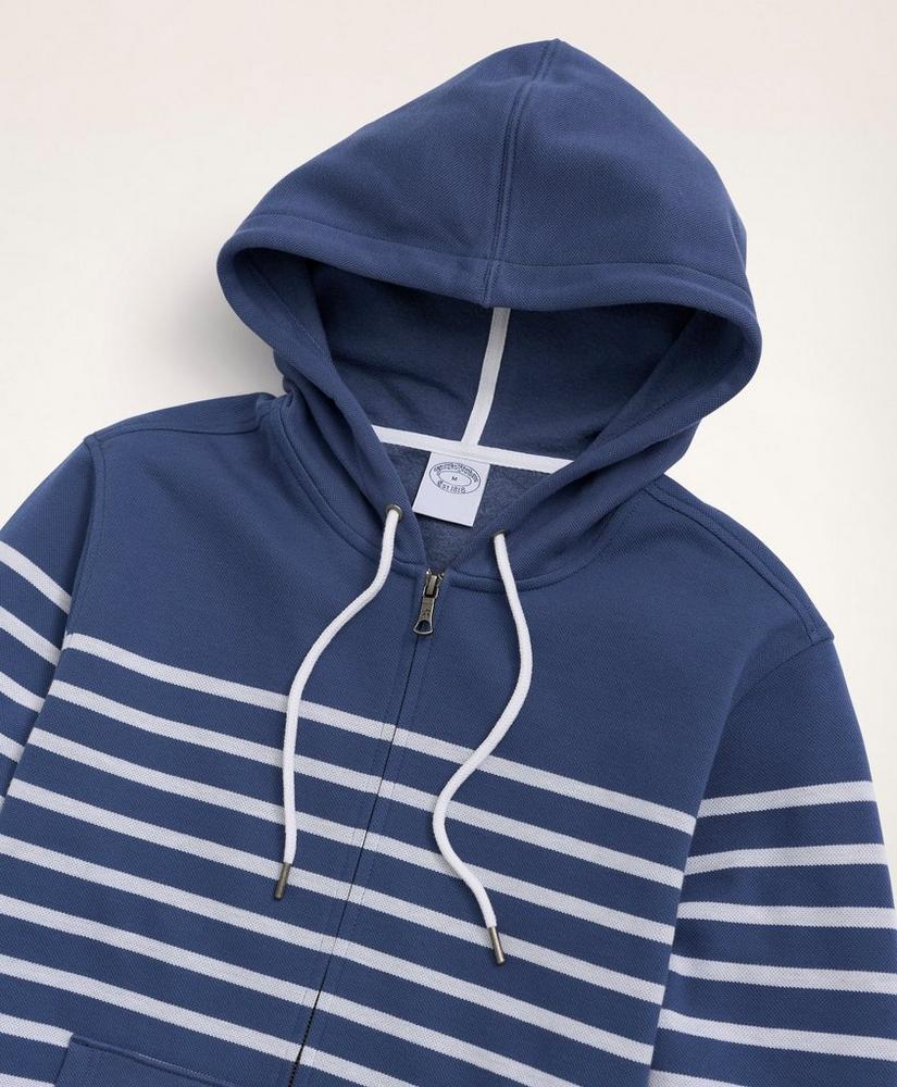 商品Brooks Brothers|Mariner Stripe Hoody in Cotton Pique Blend,价格¥414,第4张图片详细描述