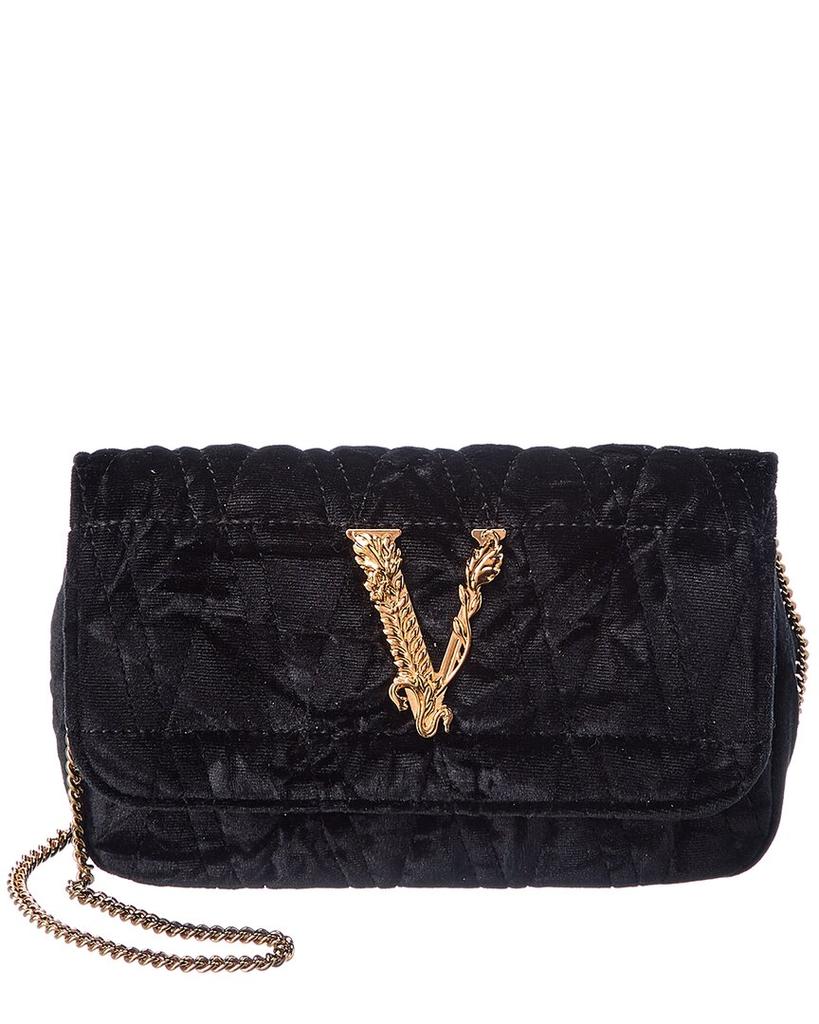 Versace Virtus Mini Velvet Shoulder Bag商品第1张图片规格展示