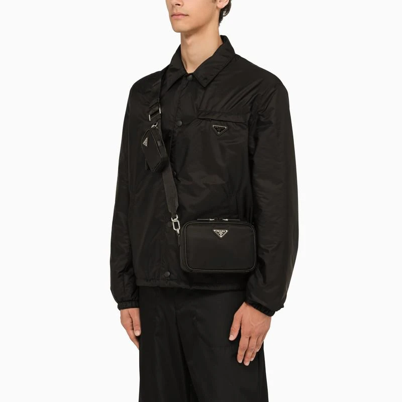 商品Prada|Black Brique bag in Re-Nylon and Saffiano leather,价格¥13836,第2张图片详细描述
