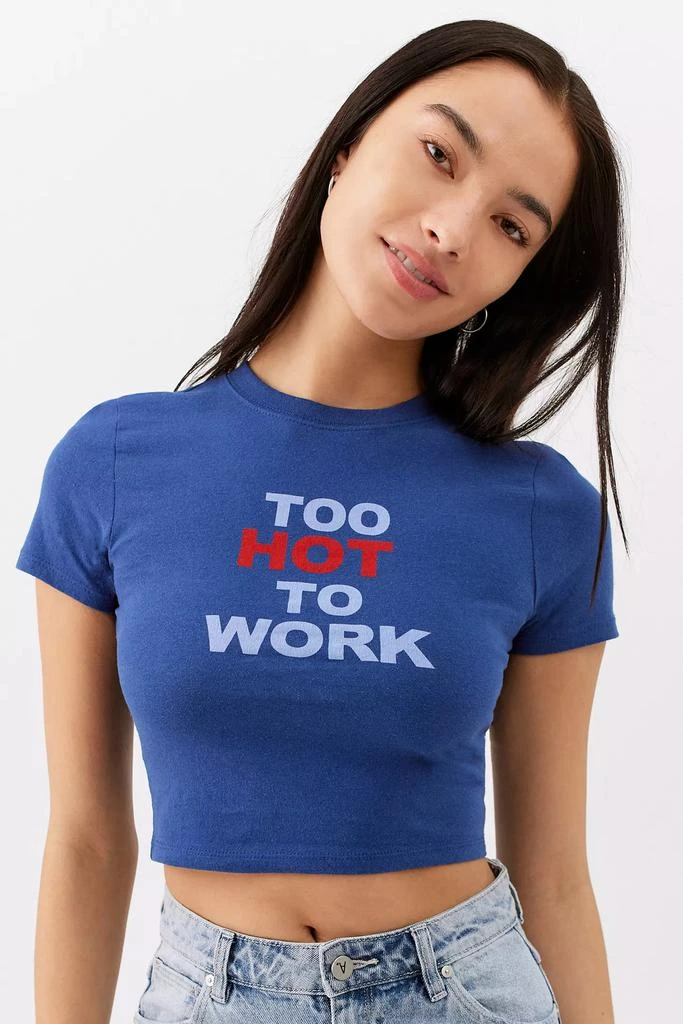 商品Urban Outfitters|UO Too Hot To Work Baby Tee,价格¥261,第1张图片