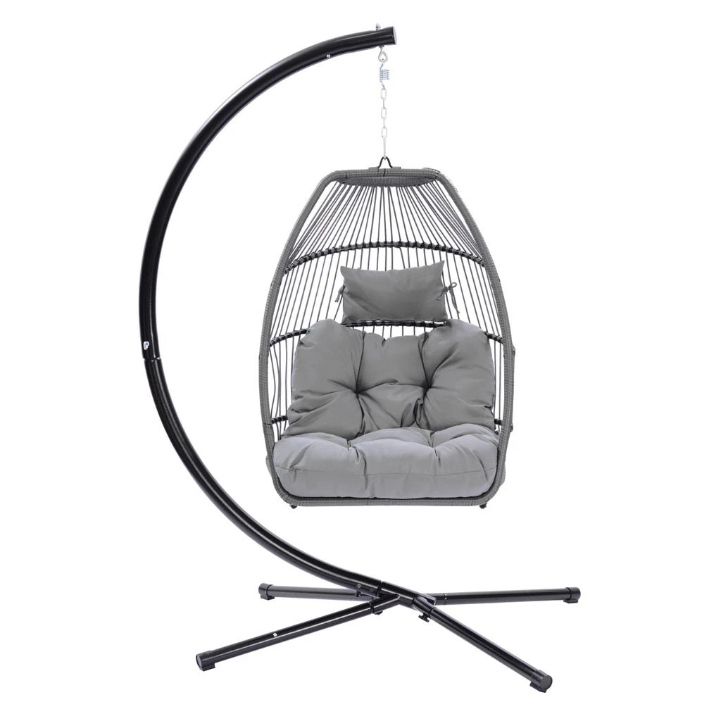 商品Simplie Fun|Outdoor Patio Wicker Folding Hanging Chair,价格¥3235,第2张图片详细描述