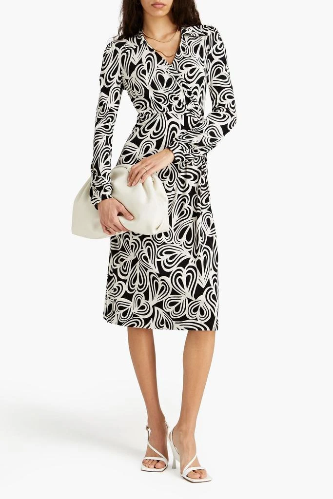 商品Diane von Furstenberg|Bogna wrap-effect printed Lyocell and wool-blend jersey dress,价格¥922,第2张图片详细描述