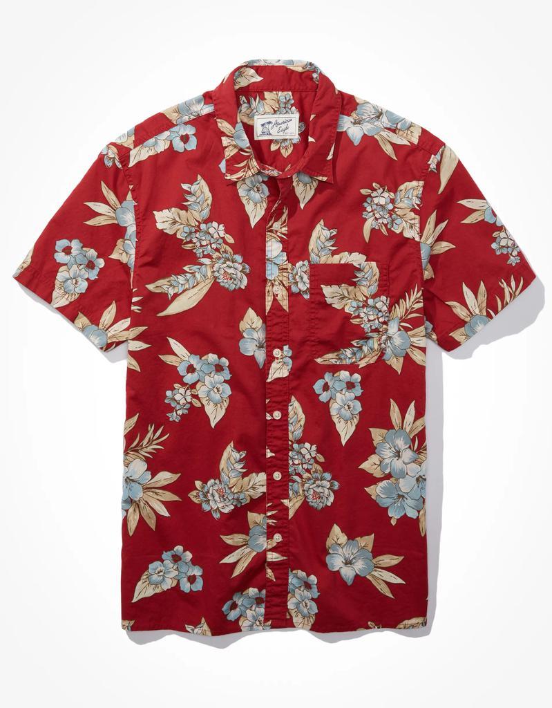 商品AE|AE Tropical Button-Up Resort Shirt,价格¥239,第6张图片详细描述