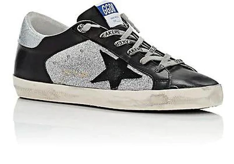 商品Golden Goose|Women's Superstar Leather & Glitter Sneakers,价格¥3830,第2张图片详细描述