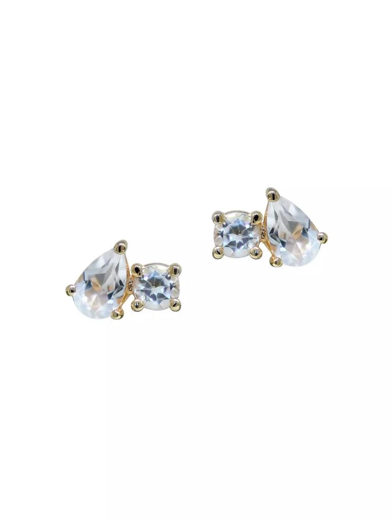 商品Anzie|Anzie x Mel Soldera 14K Yellow Gold & Clear Topaz Toi Et Moi Stud Earrings,价格¥3372,第1张图片