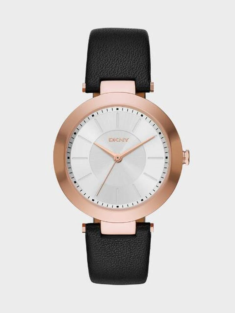 商品DKNY|Stanhope Black Leather 3 Hand Watch,价格¥1136,第1张图片