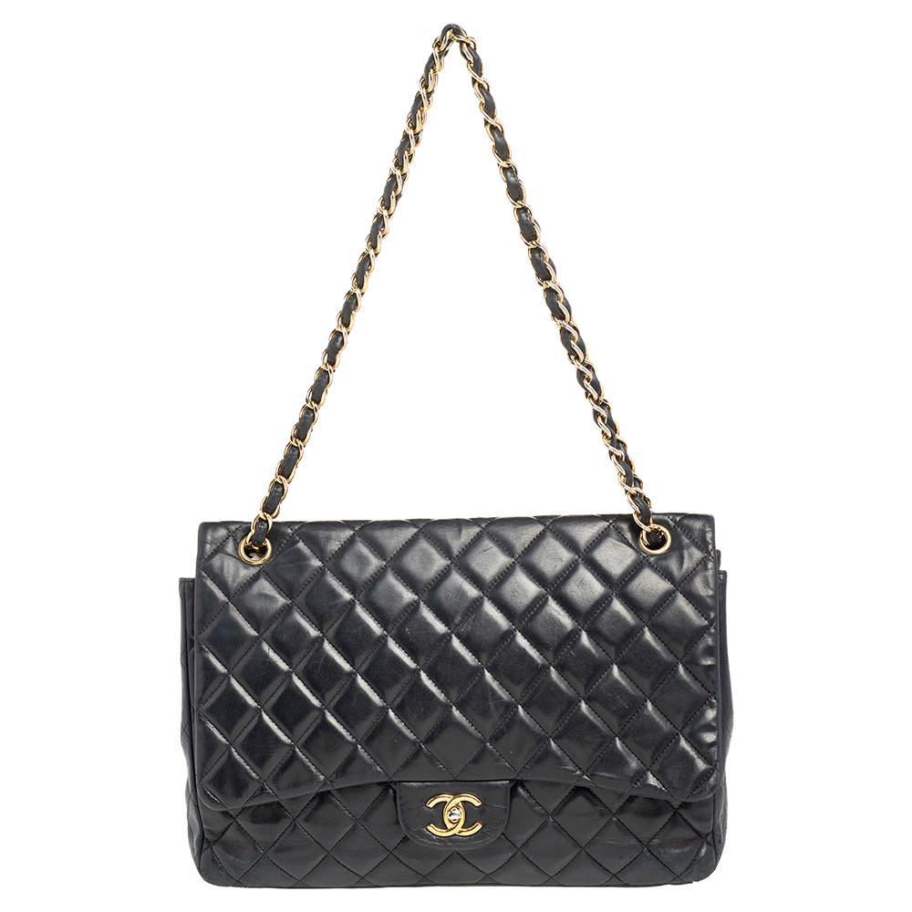 商品[二手商品] Chanel|Chanel Black Quilted Leather Maxi Classic Flap Bag,价格¥23770,第1张图片