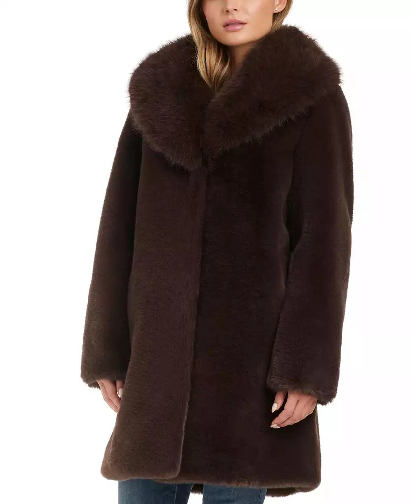 商品JONES NEW YORK|Women's Faux Fur Shawl Collar Coat,价格¥1122,第1张图片